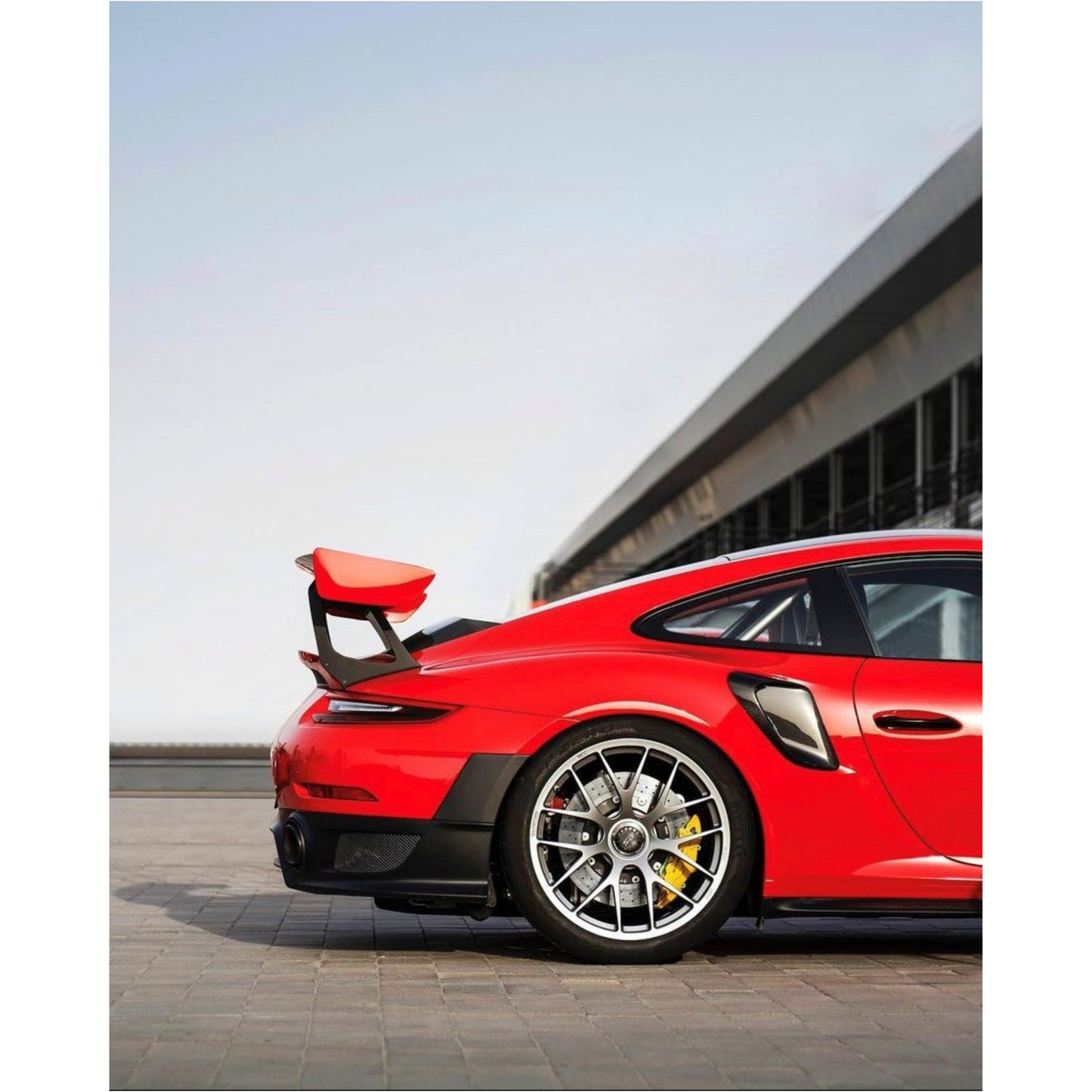 Red Supercar Rear Profile Automotive Wall Art – Digital Download