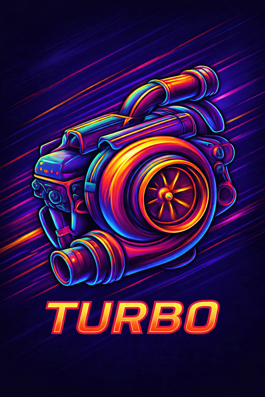 Neon Turbo Mobile Cover Design – Automotive Digital Download
