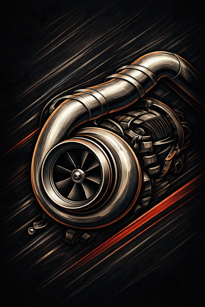 Turbocharger Mobile Cover Design – Automotive Digital Download