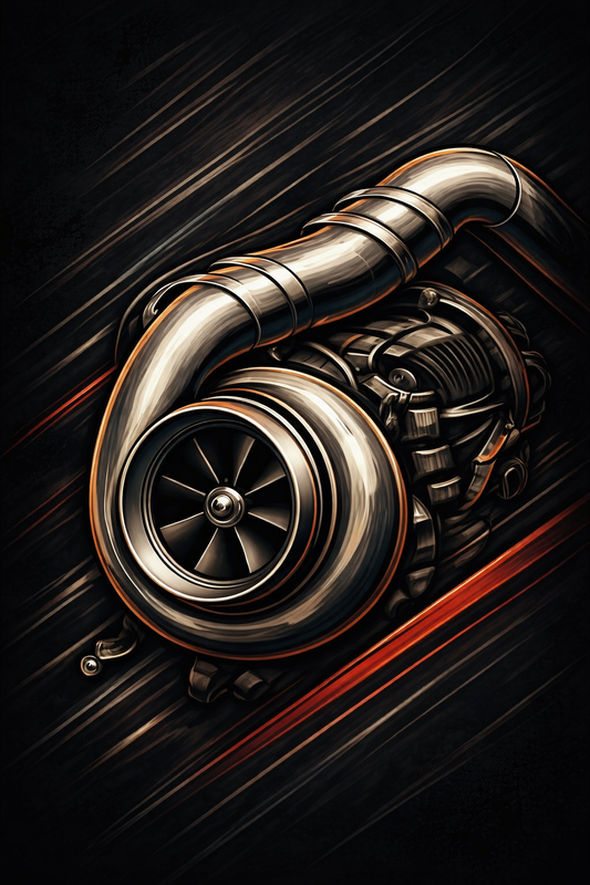 Turbocharger Mobile Cover Design – Automotive Digital Download