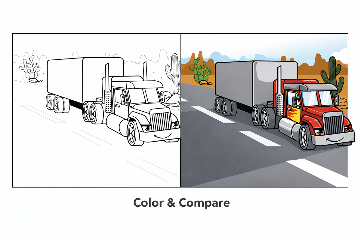 Sports Car Coloring Book – Digital Download (PDF)