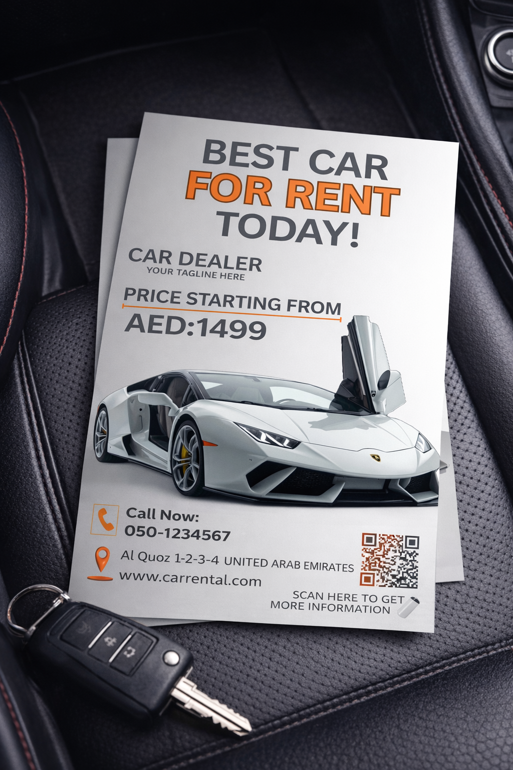 Car Rental Promotional Poster Template – Digital Download