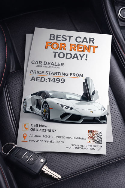 Car Rental Promotional Poster Template – Digital Download