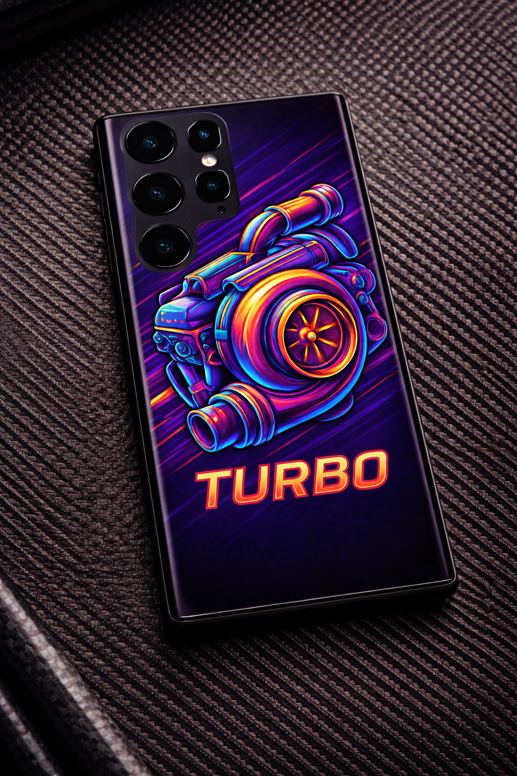 Neon Turbo Mobile Cover Design – Automotive Digital Download