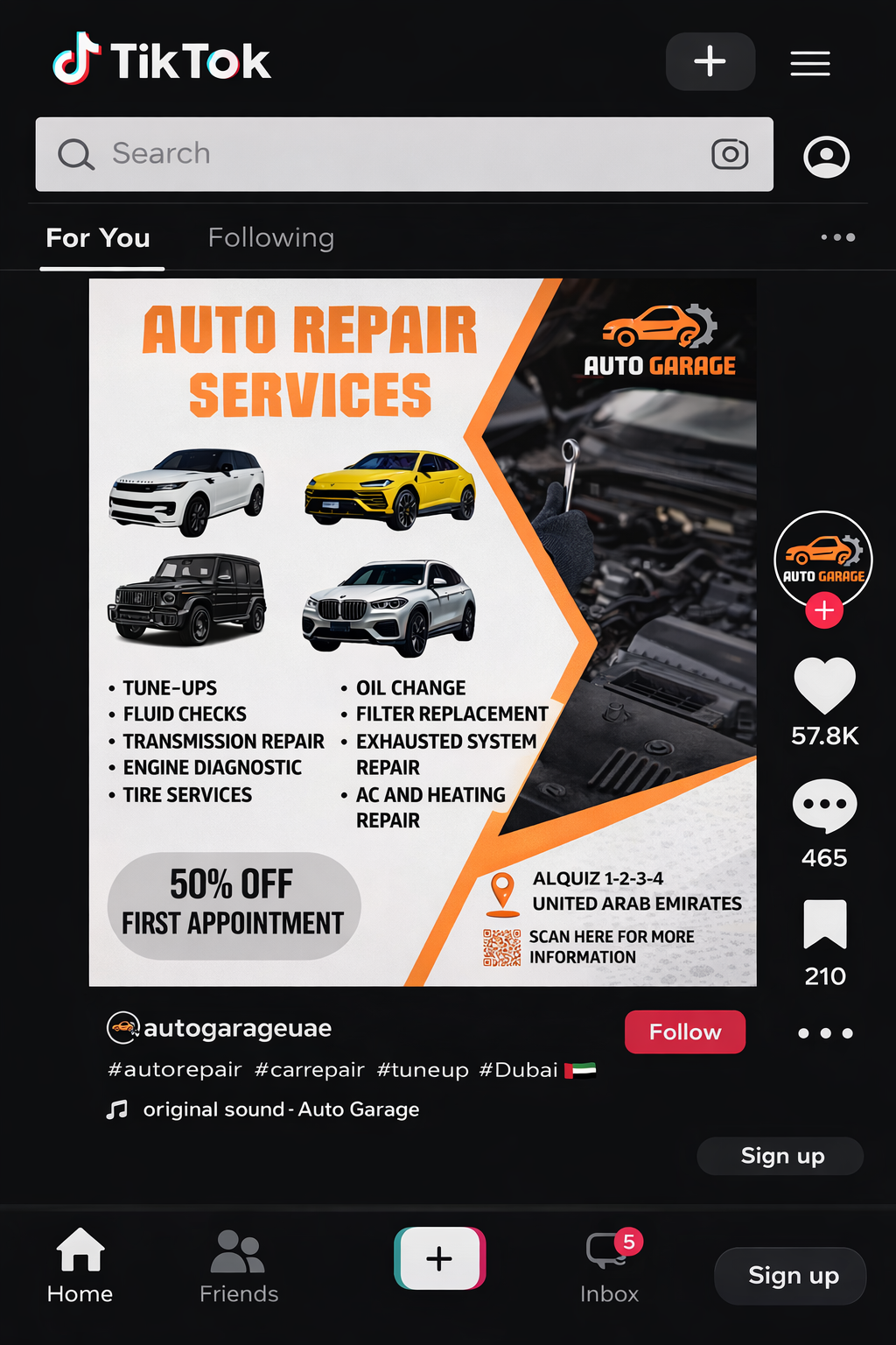 Auto Repair Services Poster Template – Digital Download
