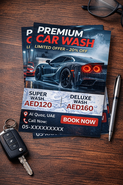 Car Wash Promotional Poster Template – Digital Download