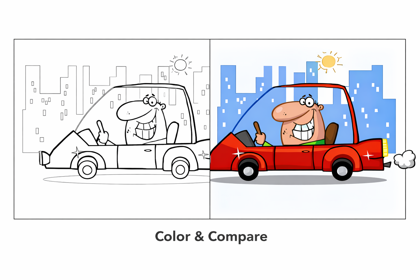 Sports Car Coloring Book – Digital Download (PDF)