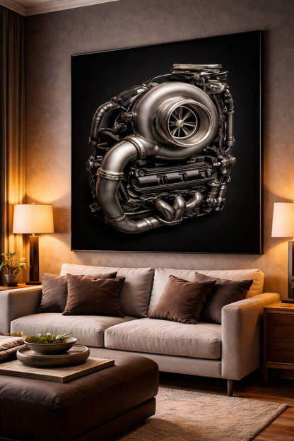 Realistic Turbo Engine Mobile Cover Design – Digital Download