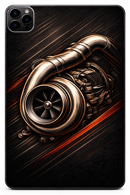 Turbocharger Mobile Cover Design – Automotive Digital Download