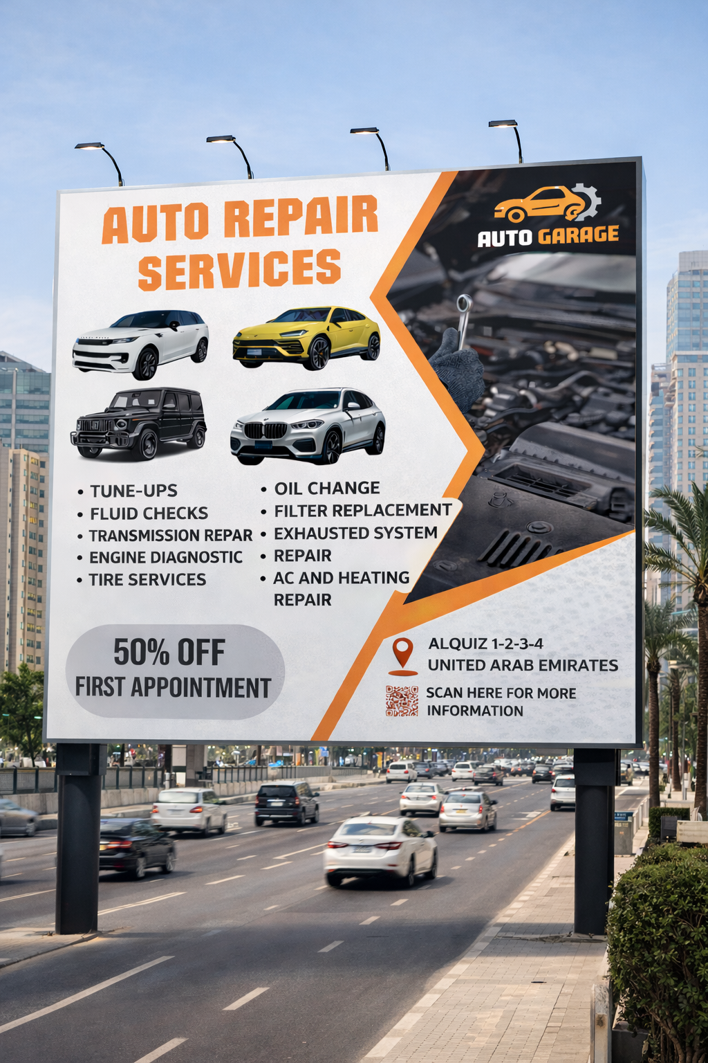 Auto Repair Services Poster Template – Digital Download
