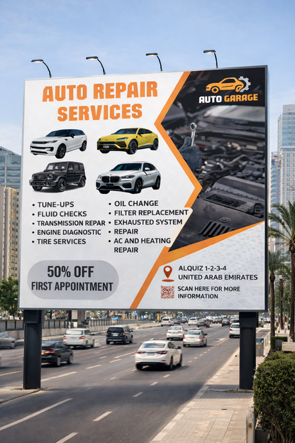 Auto Repair Services Poster Template – Digital Download