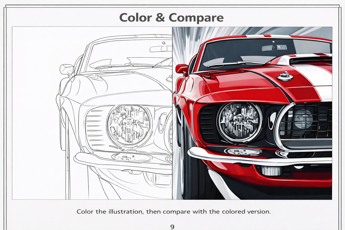 Car Collection – Group Coloring Book (Digital Download)