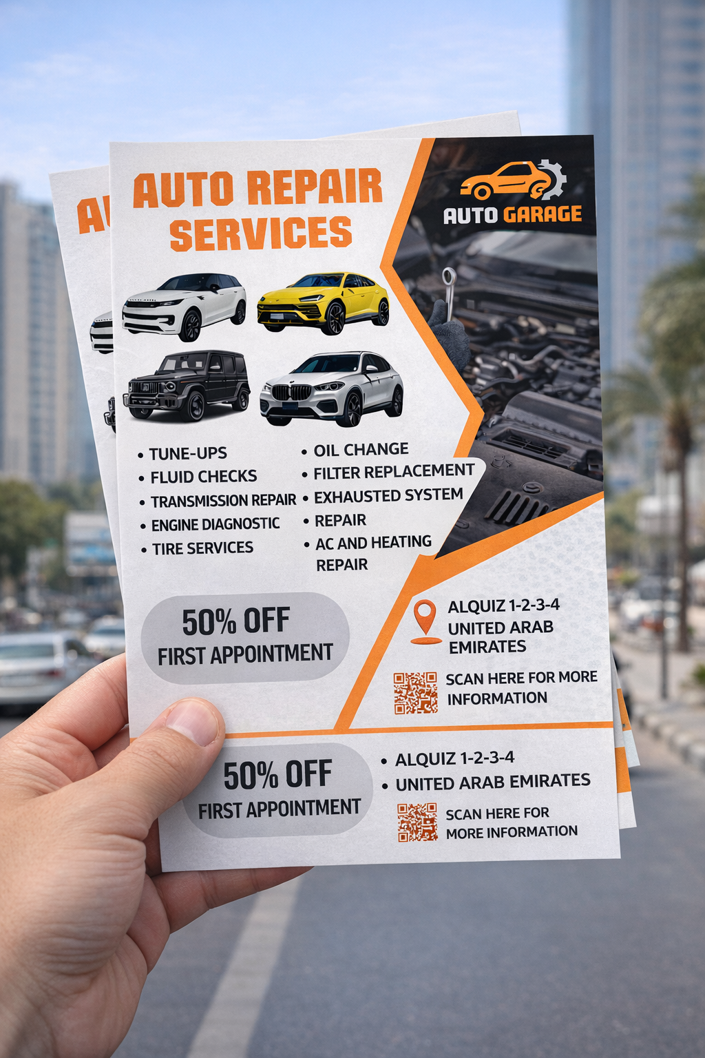 Auto Repair Services Poster Template – Digital Download