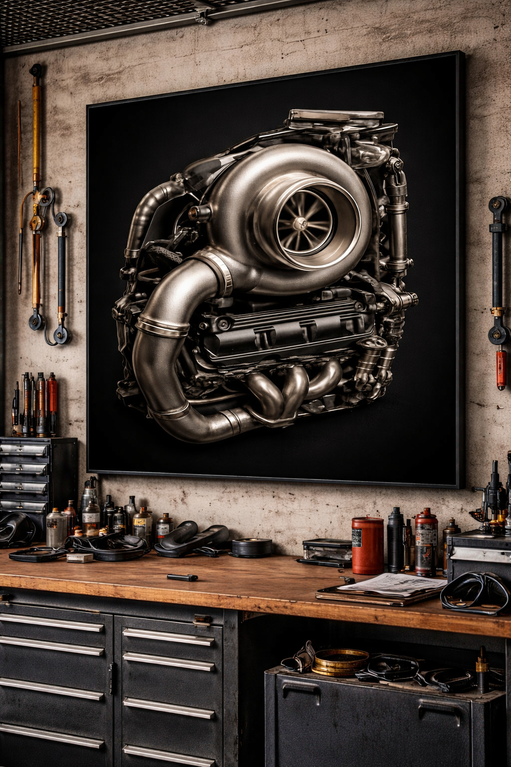 Realistic Turbo Engine Mobile Cover Design – Digital Download