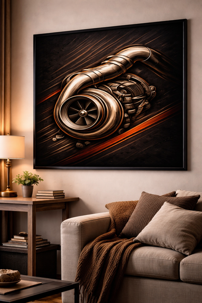 Turbocharger Mobile Cover Design – Automotive Digital Download
