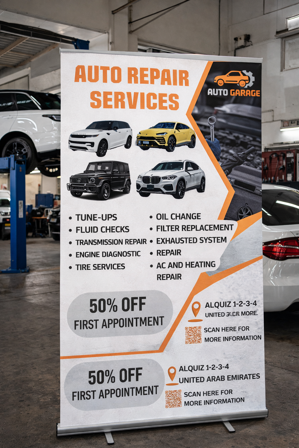 Auto Repair Services Poster Template – Digital Download