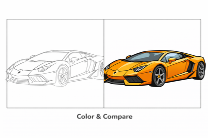 Sports Car Coloring Book – Digital Download (PDF)