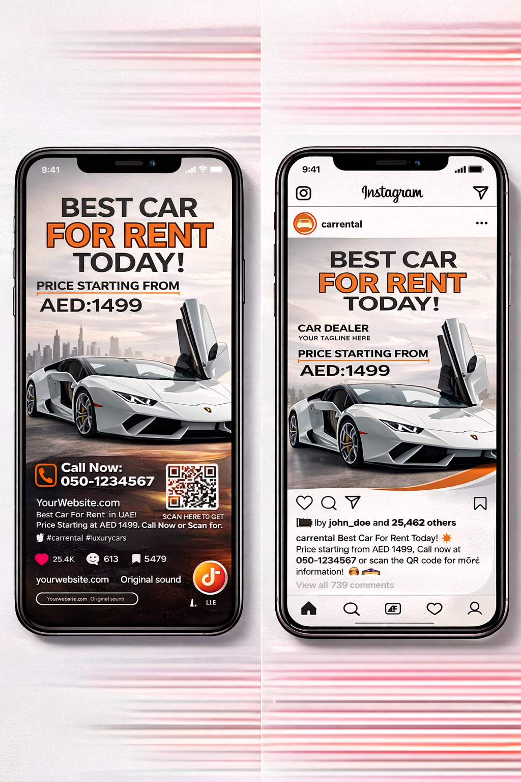 Car Rental Promotional Poster Template – Digital Download