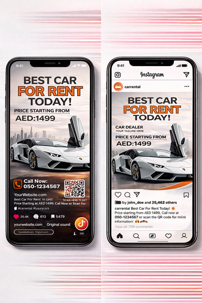 Car Rental Promotional Poster Template – Digital Download