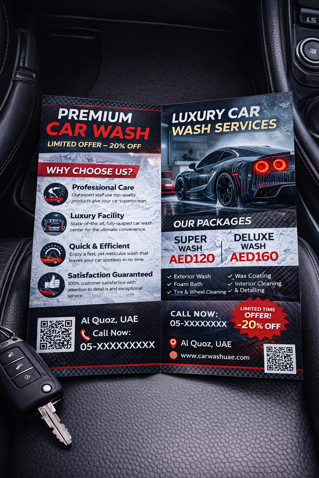 Car Wash Promotional Poster Template – Digital Download