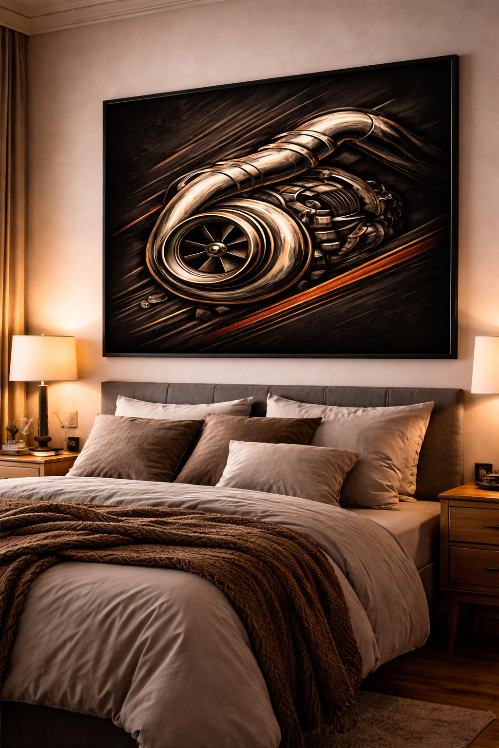 Turbocharger Mobile Cover Design – Automotive Digital Download