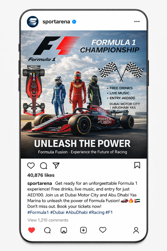 Formula 1 Championship Event Poster Template – Digital Download