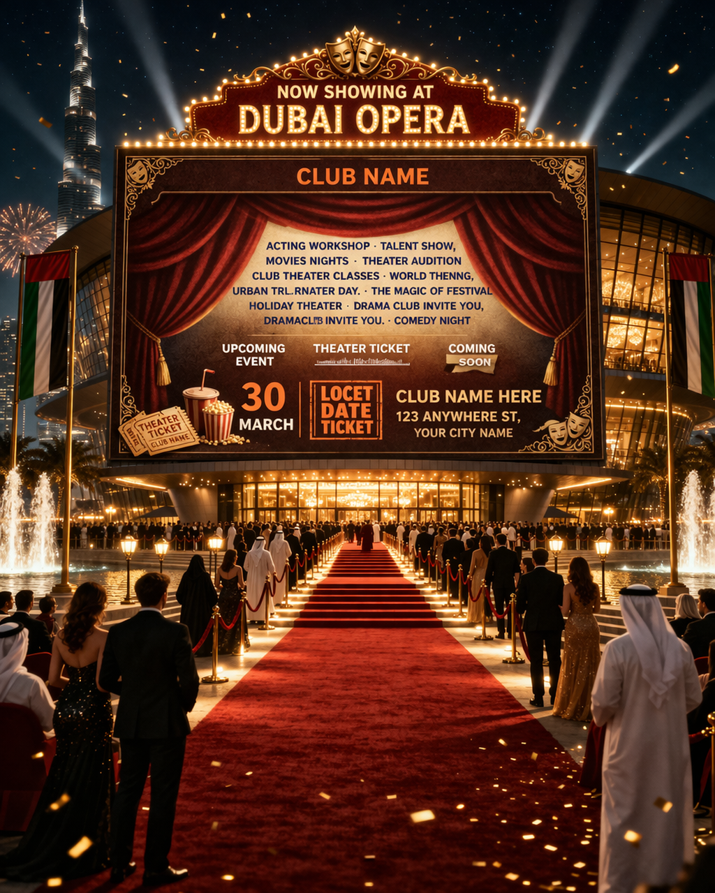 Theater Event Poster Template – Digital Download
