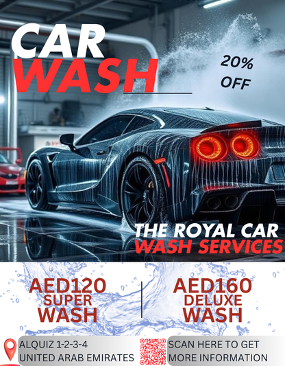 Car Wash Promotional Poster Template – Digital Download