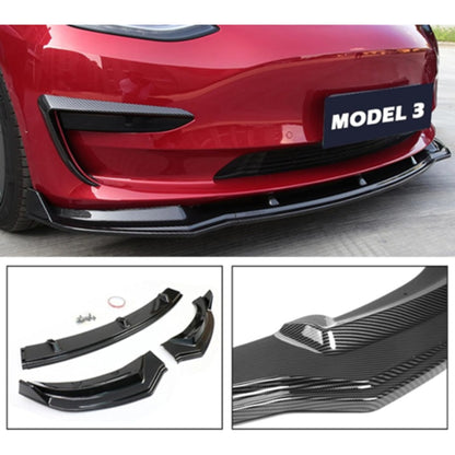 Front Lip Splitter for Tesla Model 3 – ABS Front Shovel (Black)