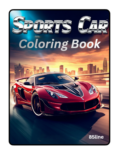 Sports Car Coloring Book – Digital Download (PDF)