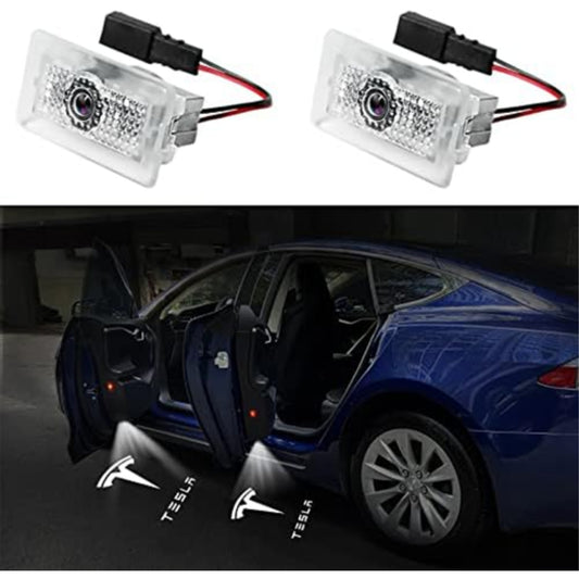 Tesla LED Door Logo Projector Lights – Plug & Play (Set of 2)