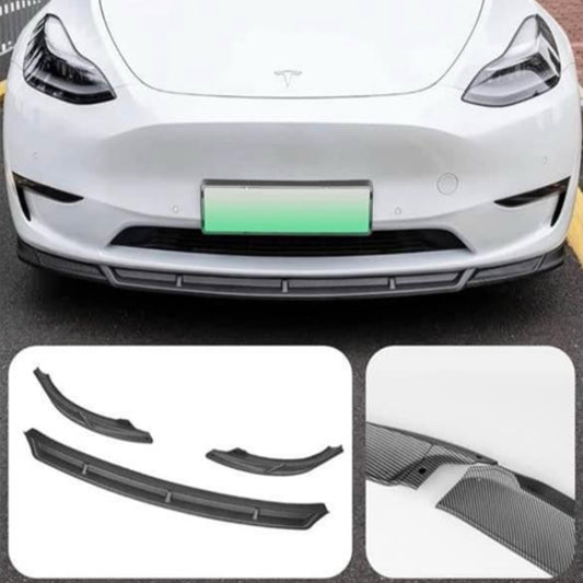 Front Lip Splitter for Tesla Model Y – Matte & Glossy Carbon Fiber Options