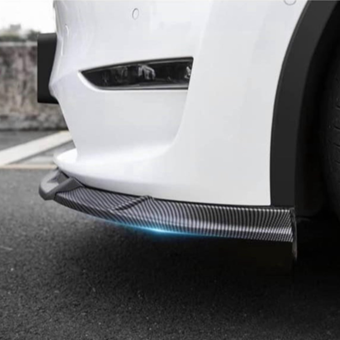 Front Lip Splitter for Tesla Model Y – Matte & Glossy Carbon Fiber Options