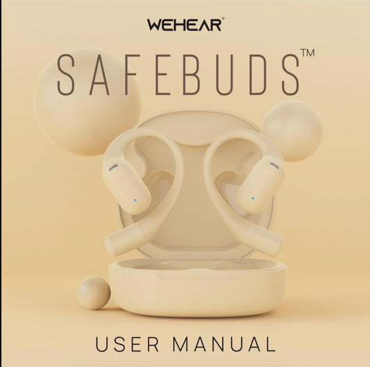 SafeBuds™ Wireless Earbuds – Premium Sound & Comfort (Beige & Black)