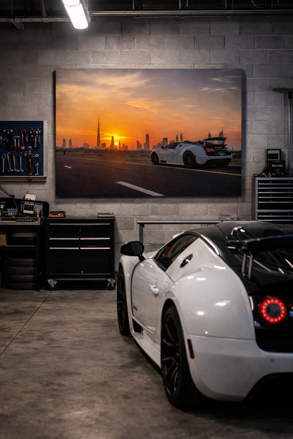 Luxury Sports Car Dubai Sunset Wall Art – Digital Download