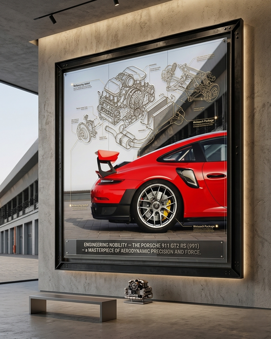 Red Supercar Rear Profile Automotive Wall Art – Digital Download