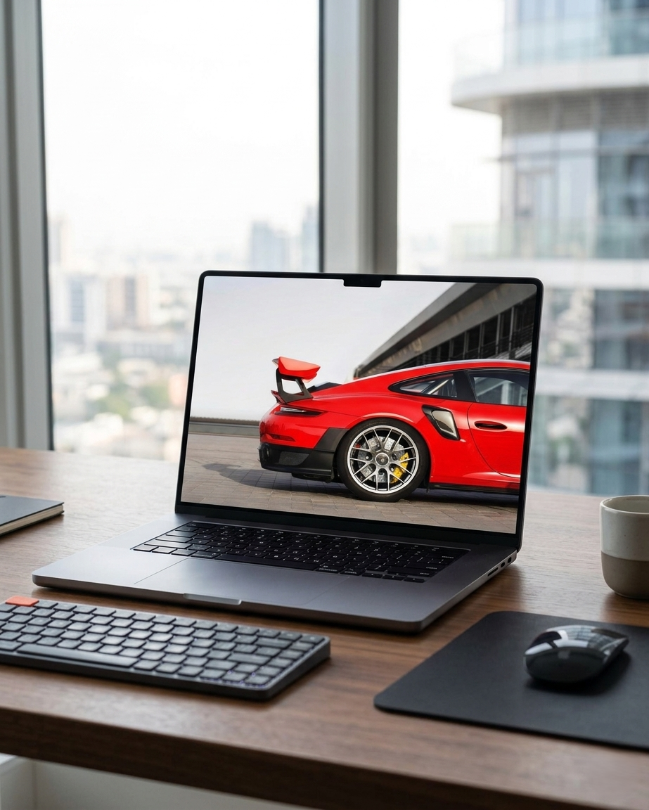 Red Supercar Rear Profile Automotive Wall Art – Digital Download