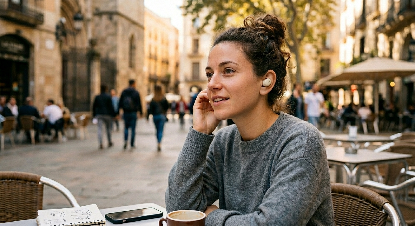 SafeBuds™ Wireless Earbuds – Premium Sound & Comfort (Beige & Black)